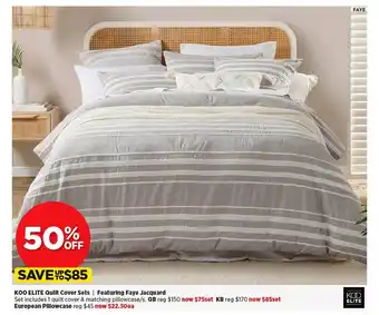Koo elite quilt cover set | featuring faye jacquard
