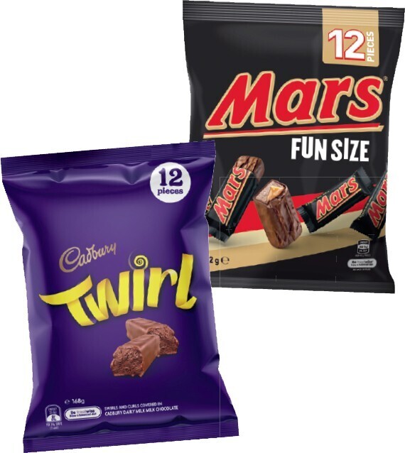 Cadbury, mars or pascall share pack 132280g selected varieties offer