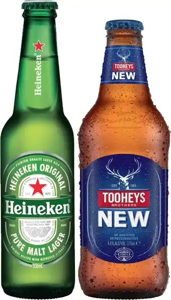 IGA Heineken lager or tooheys new 24 pack offer