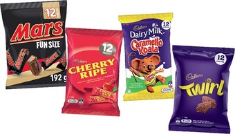 IGA Mars, cadbury or pascall sharepacks 144-280g selected varieties offer