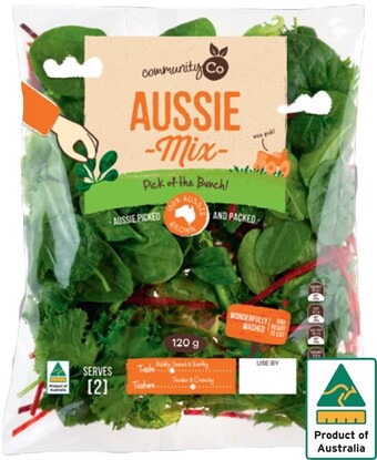 IGA Community co baby spinach, aussie mix or spinach & rocket 120g offer