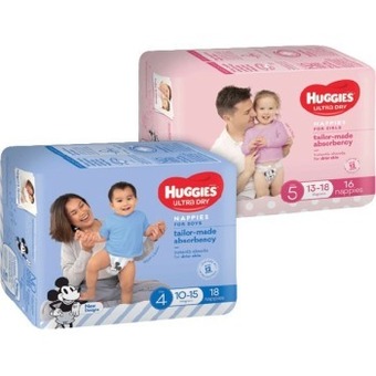 IGA Huggies ultra dry or ultimate nappies 14-28 pack selected varieties offer