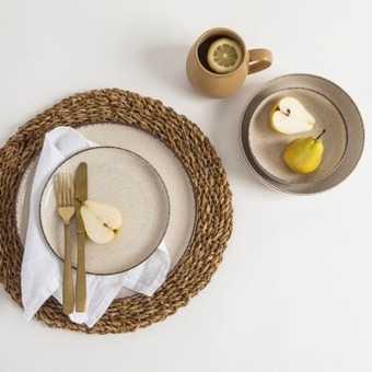 Ceramic speckle moonbeam dinnerware by habitat