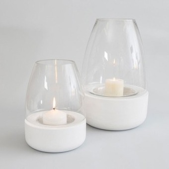 Pillow Talk Hastings hurricane white candle holder by habitat offer