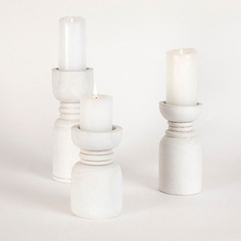 Pillow Talk Newport white candle holders by habitat offer