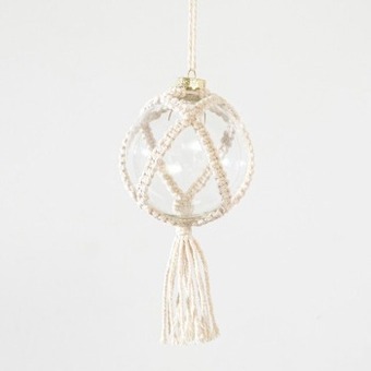 Pillow Talk Abigail christmas glass bauble with hanging tassel by habitat offer