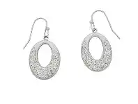 Bevilles Jewellery Stainless Steel Open Circle Crystal Hook Earrings offer