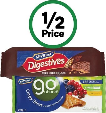 Woolworths Mcvitie’s digestives 300-400g or mcvitie’s go aheads 218g offer