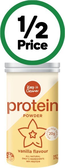 Woolworths Keep it cleaner protein powder vanilla 375g offer