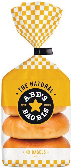 Abe’s bagel varieties 360g pk 4