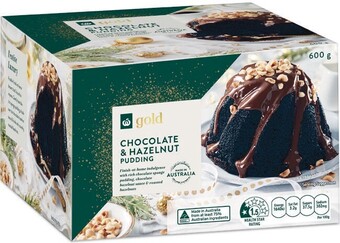 Woolworths Gold chocolate hazelnut pudding 600g offer
