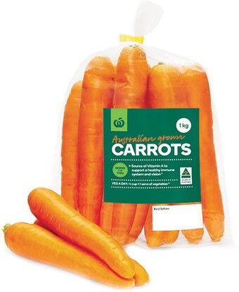 Woolworths Australian carrots 1 kg pack offer