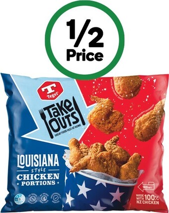 Woolworths Tegel louisiana style portions or burger 600g-1 kg offer