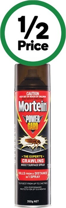 Woolworths Mortein powergard crawling insect killer 350g offer