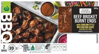 Woolworths bbq slow cooked beef brisket burnt ends with mustard bbq sauce 560g
