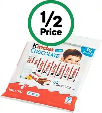 Woolworths Kinder chocolate sharepack 200g pk 16 offer