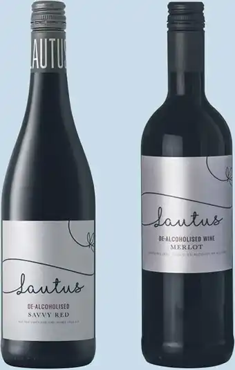Woolworths Gift pack duo non-alcoholic lautus wine – savvy red & merlot 750ml offer