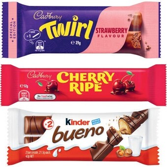 Coles Cadbury medium bars 30g-60g or kinder bueno bar 39g-43g offer