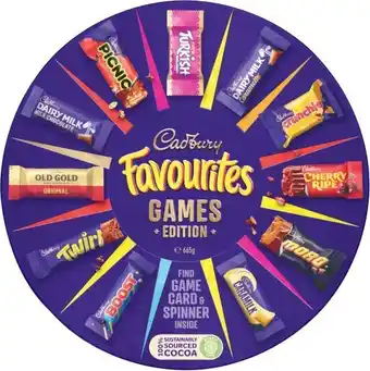 Coles Cadbury favourites games tin 665g offer