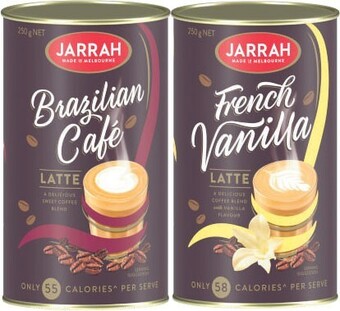 Coles Jarrah latte instant coffee 250g offer