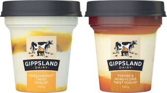 Coles Gippsland twist yogurt 160g offer