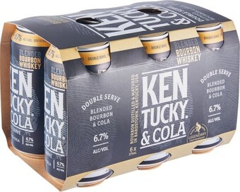 Coles Kentucky bourbon double serve & cola cans 6x375ml offer