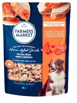 Coles Farmers market home styled shreds dog food 250g offer