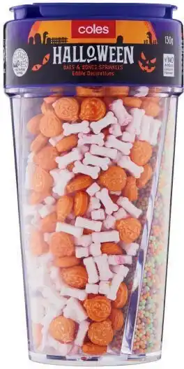 Coles Coles halloween bats & bones sprinkles 130g offer