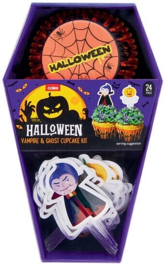 Coles halloween vampire & ghost cupcake kit 24 pack