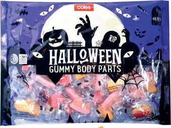 Coles Halloween gummy body parts 350g offer
