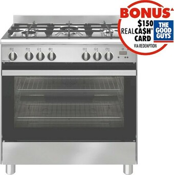 The Good Guys Emilia 80cm Gas Upright Cooker - Stainless Steel offer