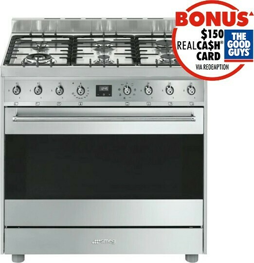 Smeg 90cm Dual Fuel Upright Cooker offer at The Good Guys