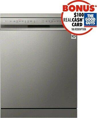 The Good Guys LG QuadWash TrueSteam Dishwasher - Platinum Steel offer