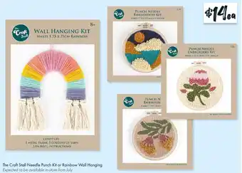 The Reject Shop The Craft Stall Needle Punch Kit or Rainbow Wall Hanging offer