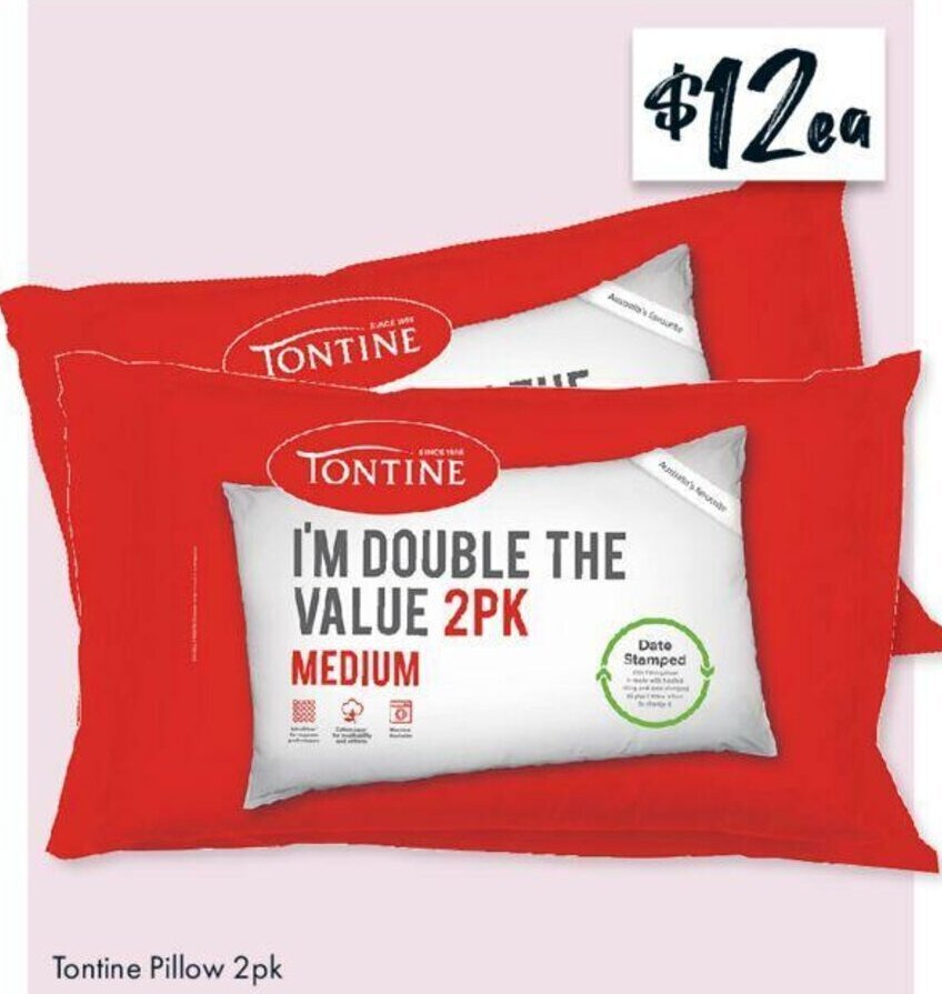 Tontine Pillow 2pk offer at The Reject Shop