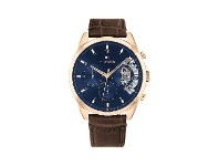Bevilles Jewellery Tommy Hilfiger Multi-function Brown Leather Men's Watch offer
