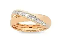 Bevilles Jewellery 9ct Rose Gold Diamond Crossover Ring - L offer