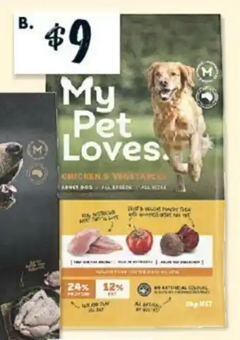 My Pet Loves Select Chicken & Vegetables Dry Dog Food 24% Protein 2kg