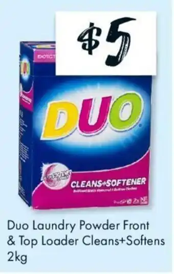 Duo Laundry Powder Front & Top Loader Cleans+Softens 2kg