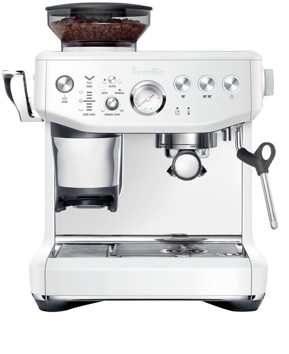 Breville the barista express impress coffee machine sea salt white
