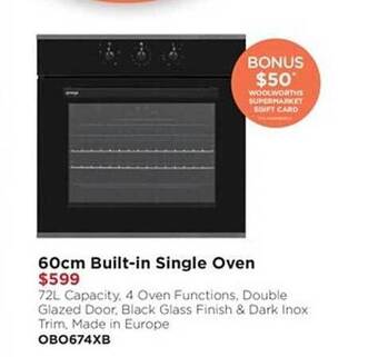 Bing Lee 60cm built-in single oven offer