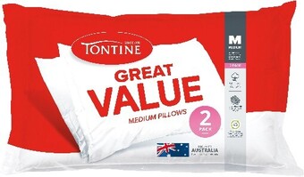 Spotlight Tontine great value standard pillow 2 pack offer