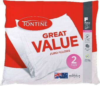Spotlight Tontine great value european pillow 2 pack offer