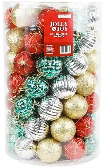 Spotlight 30% off jolly & joy christmas bauble 70 pack offer