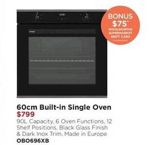 Bing Lee 60cm built-in single oven offer