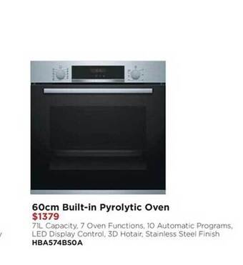 Bing Lee 60cm built-in pyrolytic oven offer