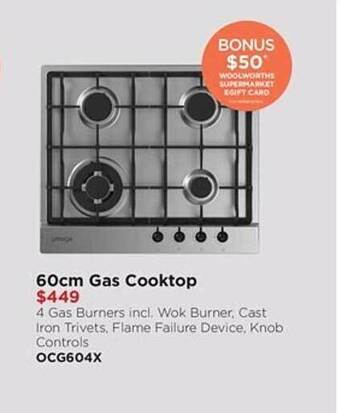 Bing Lee 60cm gas cooktop offer