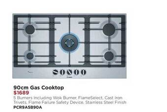 Bing Lee 90cm gas cooktop offer