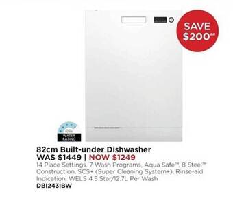 Bing Lee 82cm built-under dishwasher offer
