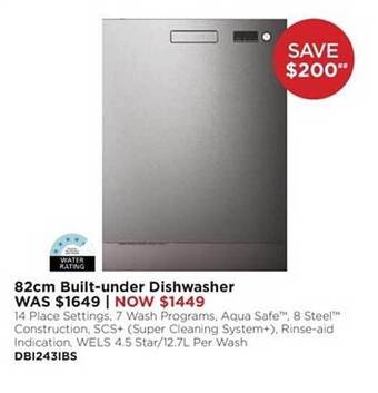 Bing Lee 82cm built-under dishwasher offer